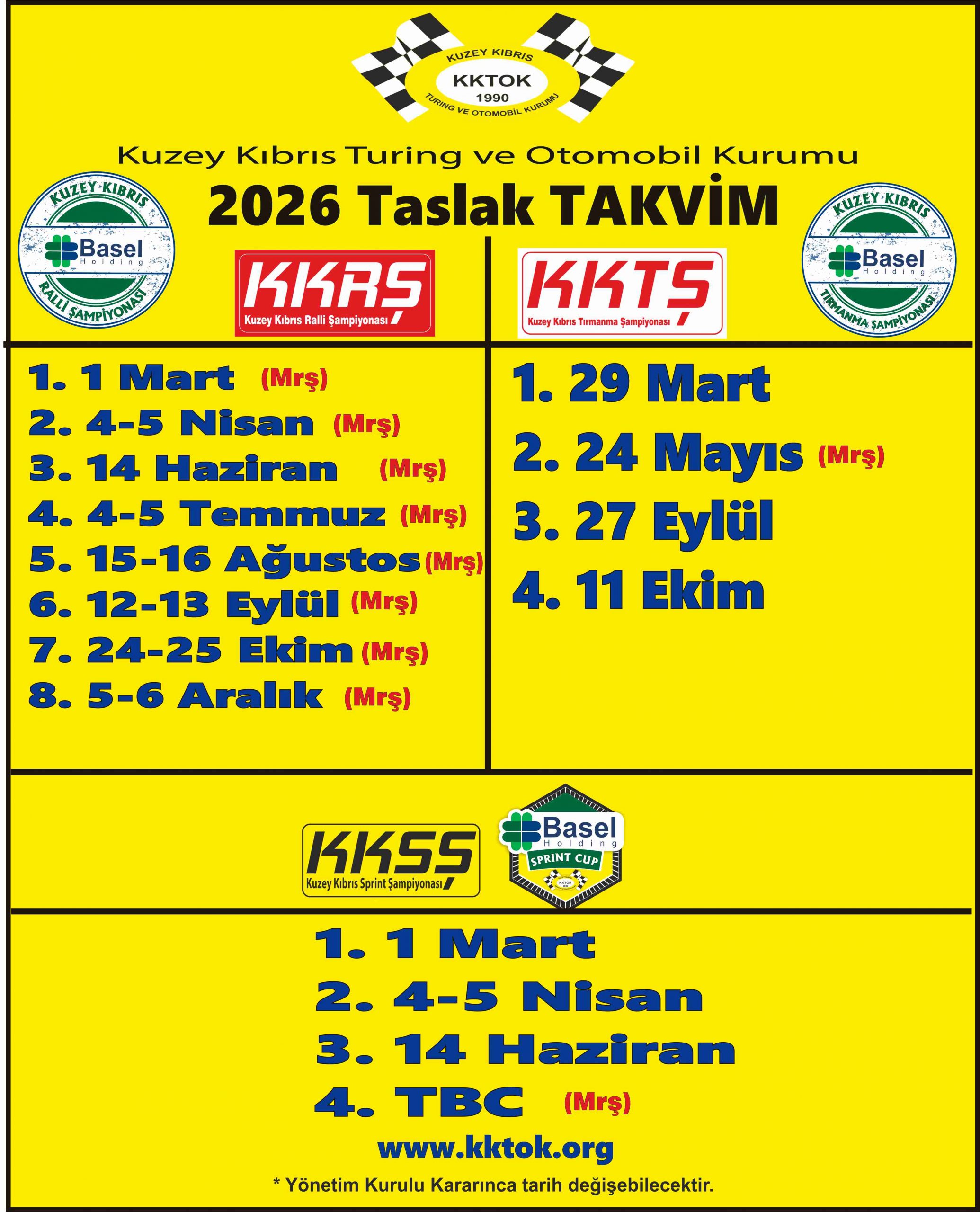 KKTOK TAKVİM TASLAK